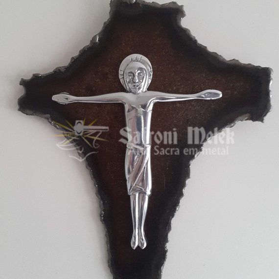 Cruz de Parede - Arte Sacra em Metal - Safroni Melek